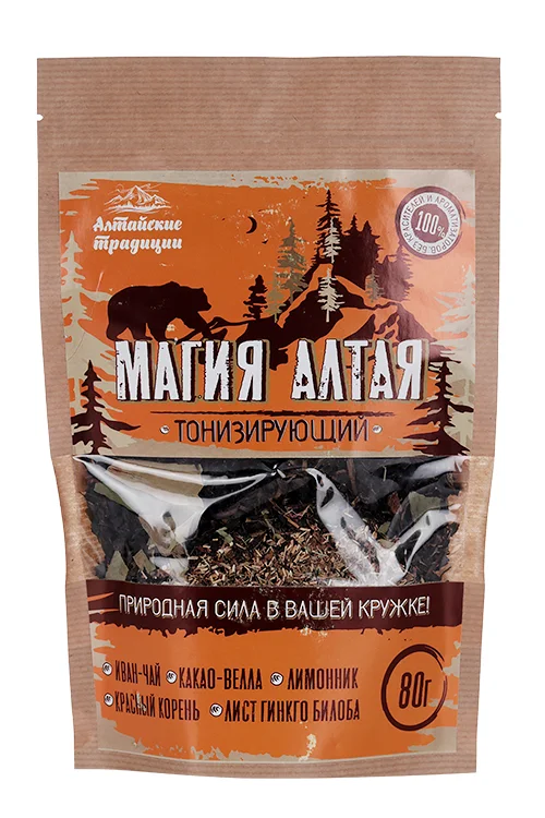 Чай травяной Магия Алтая Тонизирующий 80 гр крафт-пакет