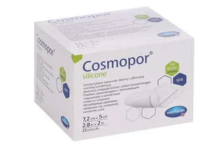Повязка Cosmopor silicone с контактным слоем из силикона пластырный тип 7,2×5 см 25 шт