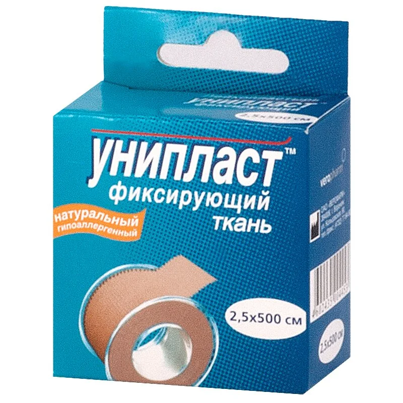 Лейкопластырь Унипласт фиксирующий На Тканевой Основе 2,5*500 см 1 шт