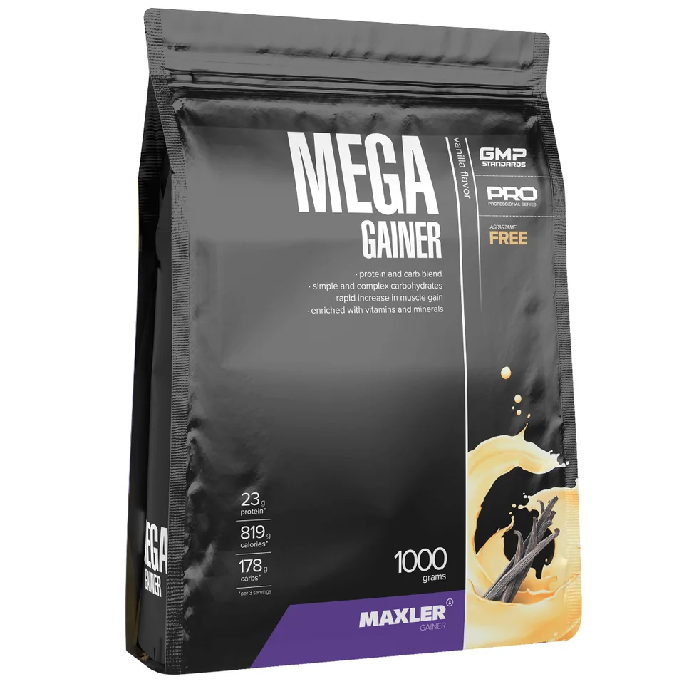 Мега Гейнер (Mega Gainer), вкус Ваниль, 1 кг, Maxler