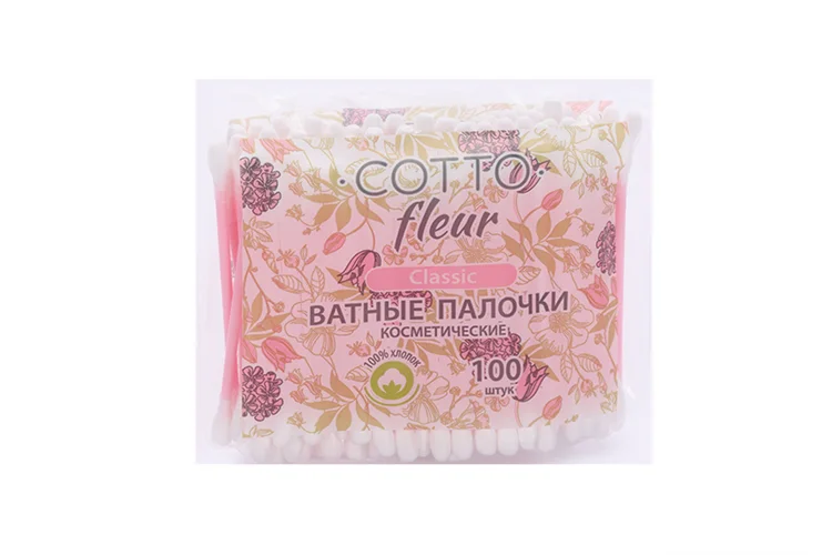 Ватные палочки Cotto Fleur 100 шт розовый