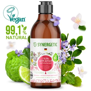 Натуральный Гель для душа Пачули и ароматный бергамот 380 мл Synergetic
