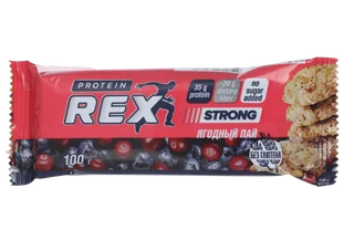 Батончик ProteinRex Strong с высоким содержанием протеина со вкусом ягодный пай, 100 г