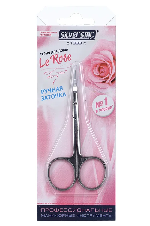 Ножницы Silver Star для кутикулы блестящие длинные тонкие лезвия НСС 6 Le Rose