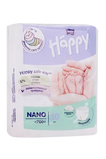 Подгузники Bella baby Happy Nano для недонош малышей 30 шт