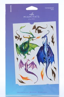 Тату переводные Miamitats Kids Dragons (middle) (6240)