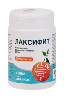 Лаксифит Миофарм комплекс сенны и абрикоса 500 мг 100 шт таблетки жевательные