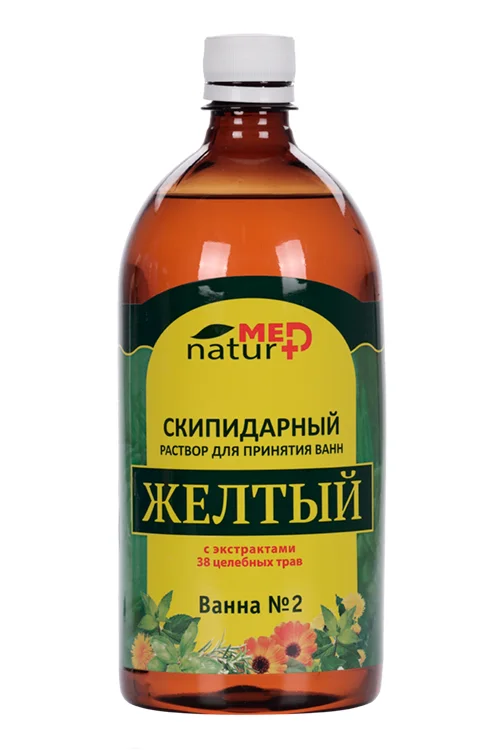Раствор Naturmed Желтый скипидарный с экстракт 38 трав для ванн 1 л