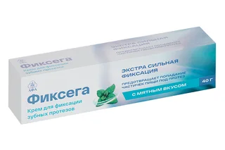 Крем Фиксега для фиксации зубных протезов экстра сильная фиксация мятный 40 гр