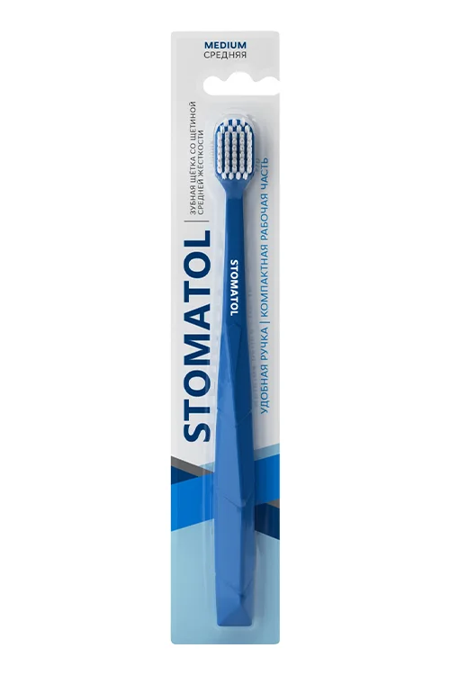 Зубная щётка Stomatol для взрослых c мягкой щетиной Medium 1 шт