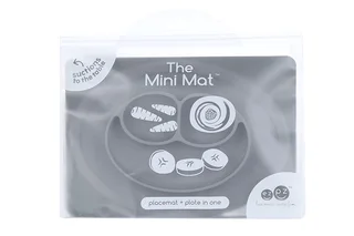 Тарелка Ezpz Mini Mat силикон прилипающ с подставкой серая