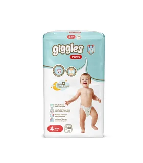 Подгузники-трусики детские Giggles, 4 размер (7-18 кг) , 48 штук