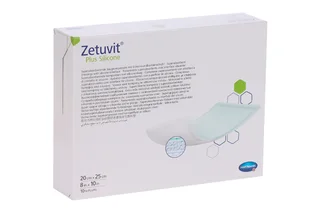 Повязка Zetuvit Plus Silicone стер суперабсорб с контакт слоем из силикона 20×25 см 10 шт