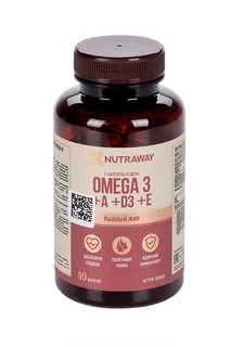 Омега 3+A+D3+E Nutraway 1 350 мг 90 шт капсулы желатиновые мягкие