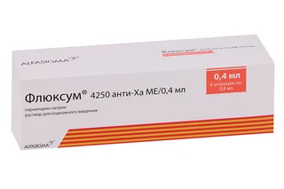 Флюксум 4250 анти-Ха МЕ 0,4 мл 6 шт раствор для подкожного введения
