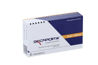 Эксфорж 5 мг+80 мг 28 шт таблетки покрытые пленочной оболочкой