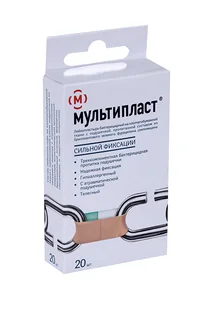 Пластырь Мультипласт бактерицид сильной фиксации телесн 20 шт набор