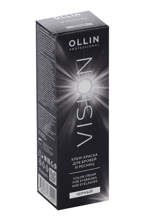 Крем краска Ollin professional vision для бровей и ресниц черный 20 мл