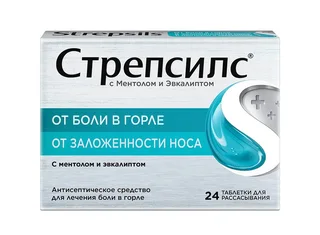 Стрепсилс С Ментолом И Эвкалиптом таблетки для рассасывания 24 шт