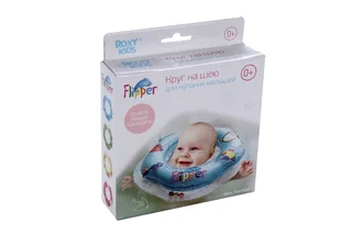 Круг Roxy-Kids Flipper на шею для купания малышей голубой