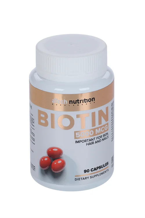 Биотин aTech nutrition 250 мг, 5 000 мкг, 90 шт, капсулы мягкие