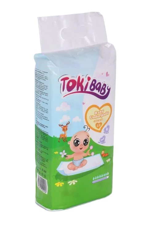 Пеленки TokiBaby впитывающие 60×40 см 15 шт