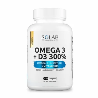 Омега-3+Витамин D3 Solab, 120 шт, капсулы