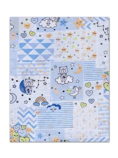 Пеленка Flyzay ситец синий / сон сердечки С2 95×120 cм