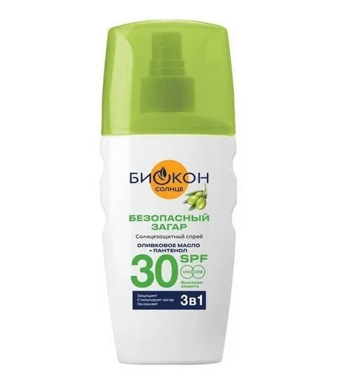 Спрей Биокон Солнце 3в1 SPF-30 для безопасного загара 160 мл