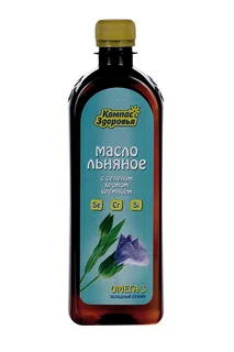 Масло льняное Компас здоровья Селен Хром Кремний холодный отжим 500 мл