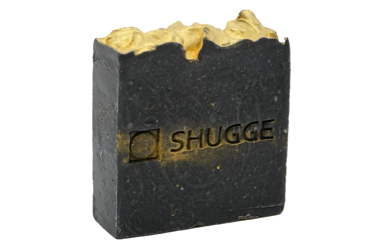 Шунгитовое твердое мыло с золотой миккой ручная работа Shugge 100 гр