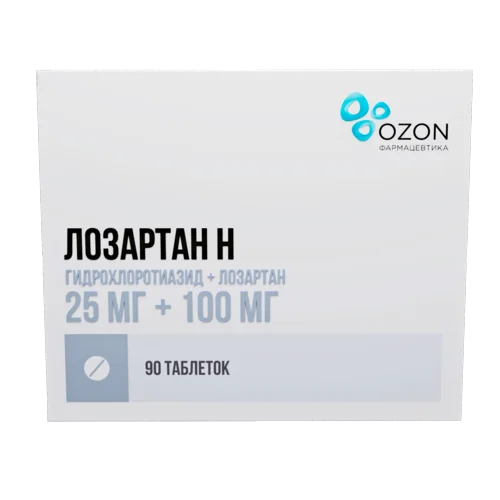 Лозартан таблетки 25+100 мг 90 шт