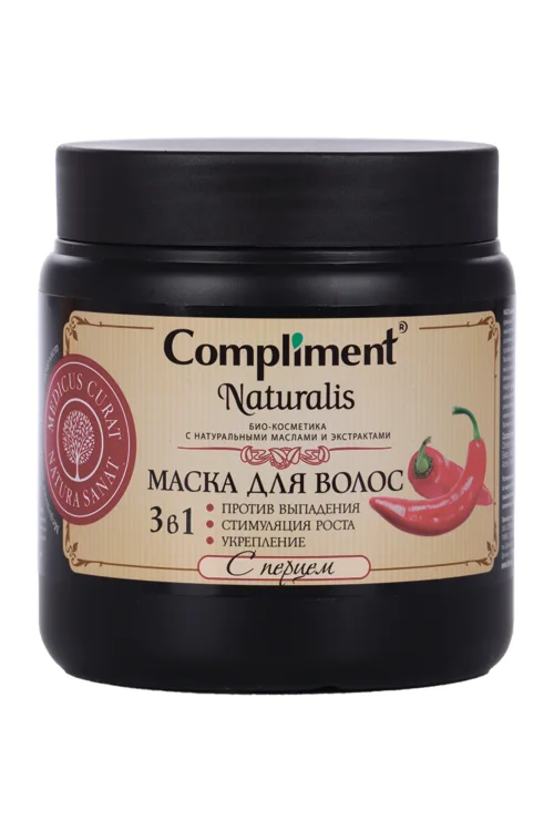 Маска Compliment Naturalis 3в1 для волос против выпа для стимуляц роста / укреп с перцем 500 мл