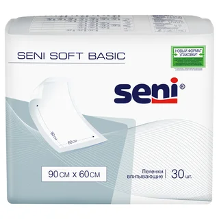 Пеленки впитывающие Сени софт бейсик 60×90 30 шт