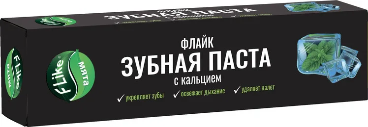 Зубная паста Flike с кальцием мята, 100 г