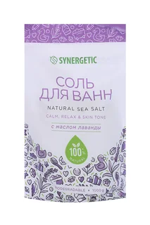 Соль для ванн Synergetic с маслом лаванды 1 000 гр