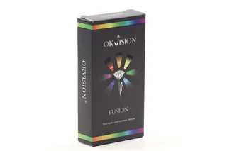 Линзы Okvision Fusion контактные цветные на 3 месяца Brilliant Blue D -0,00 R 8,6 2 шт