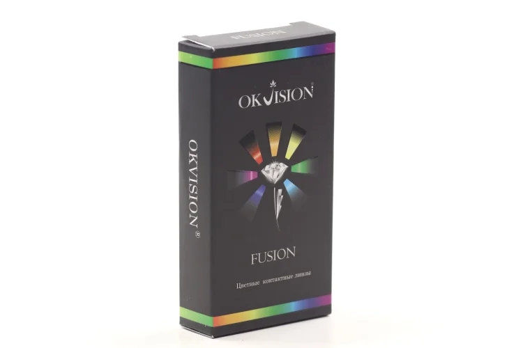 Линзы Okvision Fusion контактные цветные на 3 месяца Blue 2 D -3,50 R 8,6 2 шт
