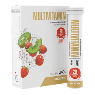 Мультивитамины Maxler Multivitamin комплекс витаминов, 3 тубы по 20 шипучих таблеток - Клубника-Киви