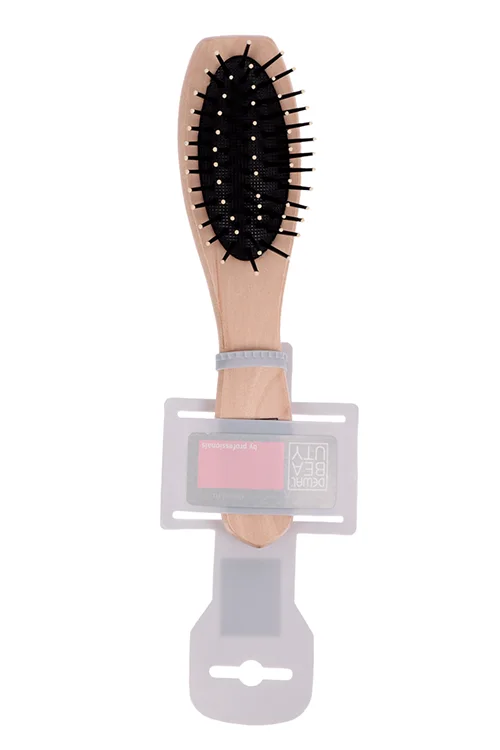 Щетка Dewal Beauty Эко массажная с пластик штифтом деревян овальная малая DBP462ECO