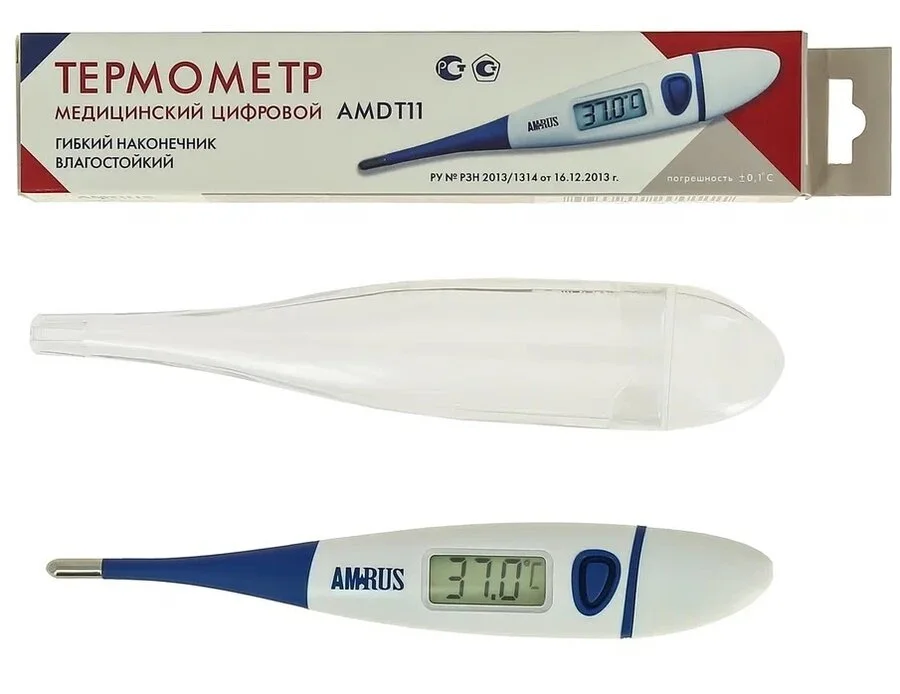 Термометр мед электрон Amdt-11 влагостойкий с гибким наконечником