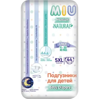 Подгузники MIU Premium Natural Junior 5XL (11-25 кг) 44 шт