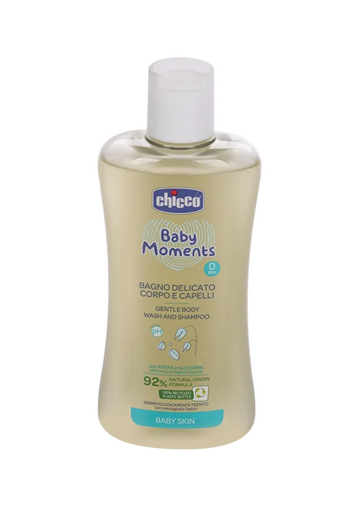 Пена Chicco Baby Moments нежная без слез для волос / тела 200 мл