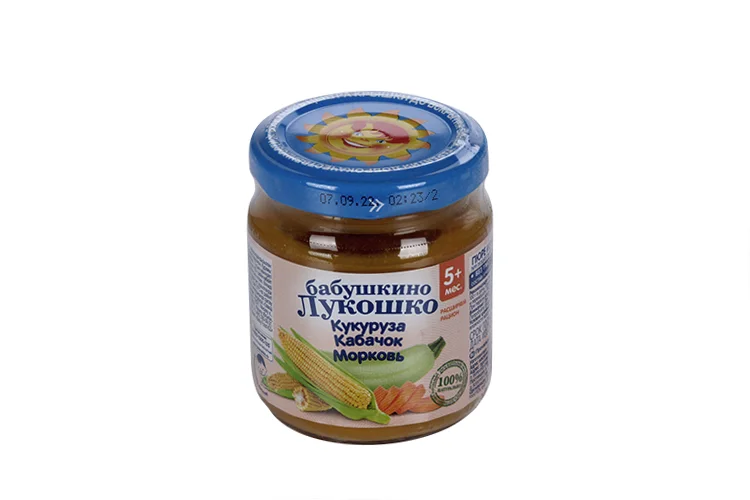 Пюре Бабушкино лукошко кабачок / кукуруза / морковь (с 5 мес) 100 гр