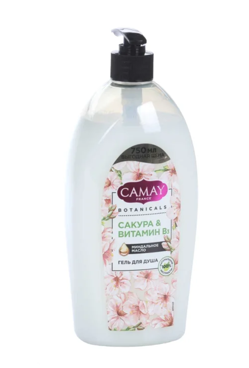 Гель Camay botanicals для душа японская сакура без парабенов 750 мл