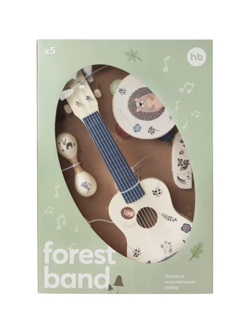 Игровой набор Happy Baby Хэпи Ритм СЕТ музыкальный из натур дерева бежевый (331926)