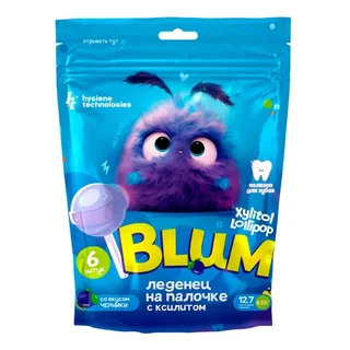 Xylitol Lollipop Черника Blum, 6 шт