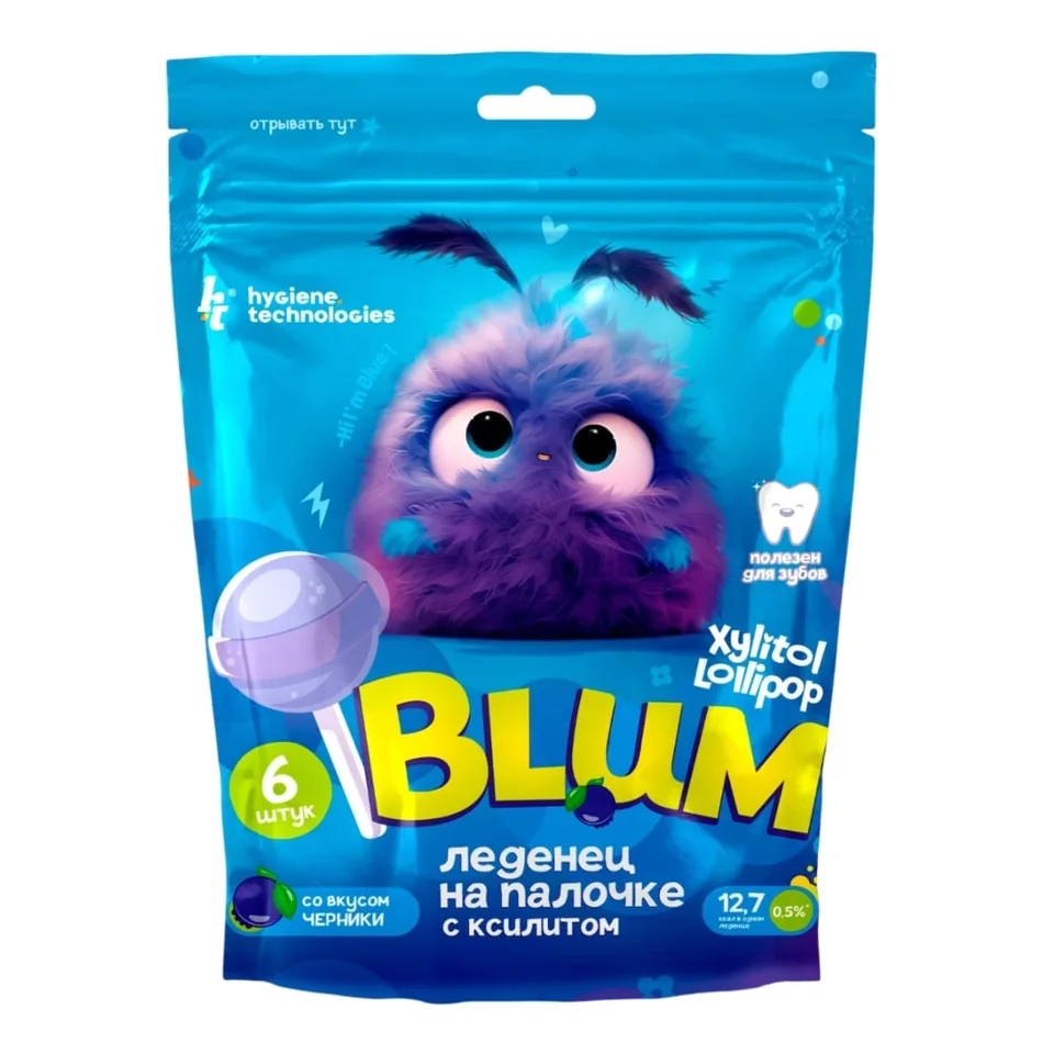 Xylitol Lollipop Черника Blum, 6 шт