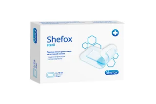 Повязка Shefox пластырного типа на нетканой основе 6×10 см 25 шт