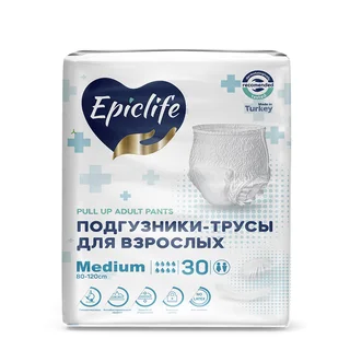 Подгузники-трусы для взрослых Epiclife гигиенические одноразовые 30 шт размер M